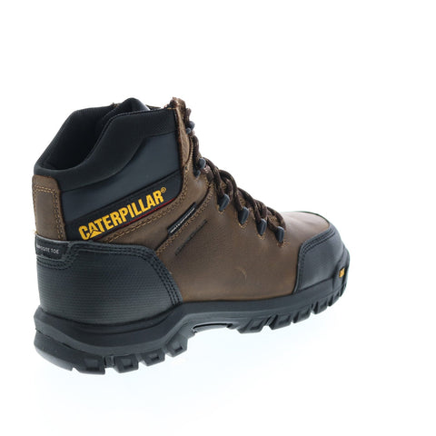 CAT Resorption CT WP P90977 Mens Brown Wide Leather Lace Up Work Boots 