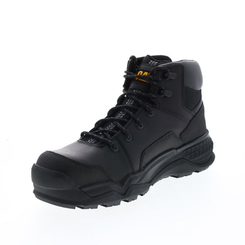 CAT Provoke WP Alloy Toe P91318 Mens Black Wide Leather Lace Up Work Boots 