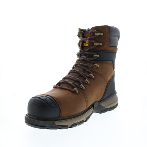 Caterpillar Excavator 8" Superlite Waterproof TX Carbon Mens Brown Leather Work Boots