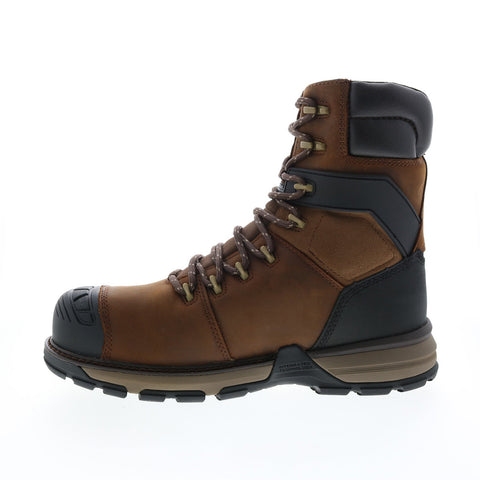 Caterpillar Excavator 8" Superlite Waterproof TX Carbon Mens Brown Leather Work Boots