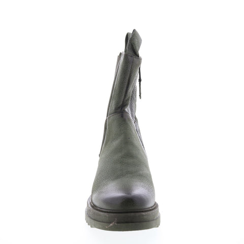 Miz Mooz Fennel P94204 Womens Green Leather Slip On Chelsea Boots