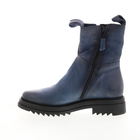 Miz Mooz Fennel P94204 Womens Blue Leather Slip On Chelsea Boots