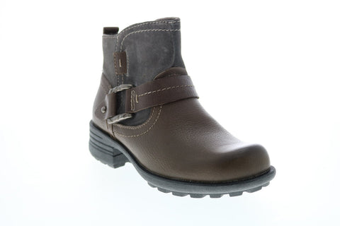 Earth Origins Paris Womens Blue Leather Zipper Ankle & Booties Boots