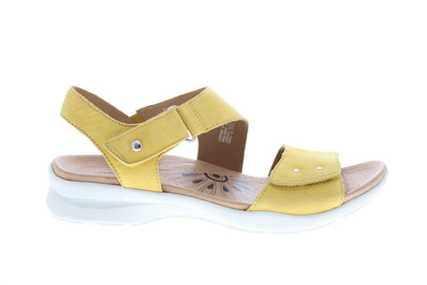 Earth Peak Soft Buck Womens Yellow Suede Strap Slingback Sandals Shoes