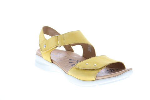 Earth Peak Soft Buck Womens Yellow Suede Strap Slingback Sandals Shoes