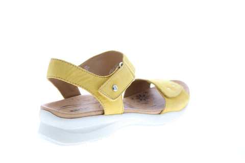 Earth Peak Soft Buck Womens Yellow Suede Strap Slingback Sandals Shoes