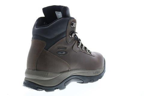Hi-Tec Peakmid PEAKMID Mens Brown Leather Lace Up Hiking Boots