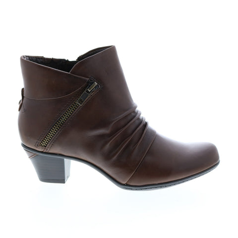 Earth Pegasus Boot Womens Brown Leather Zipper Ankle & Booties Boots