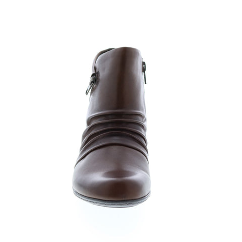 Earth Pegasus Boot Womens Brown Leather Zipper Ankle & Booties Boots