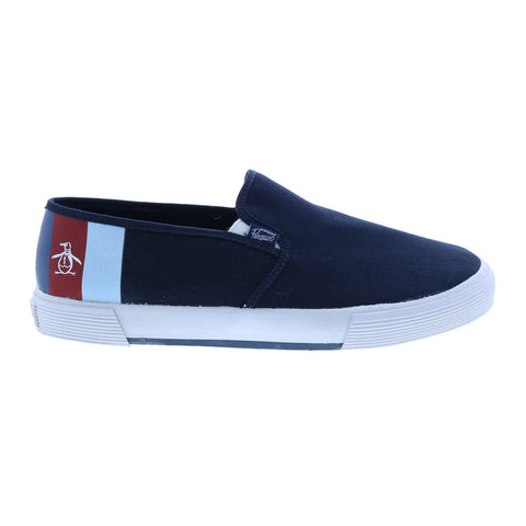 Original Penguin Petey Stripe Slip On Mens Blue Lifestyle Sneakers Shoes