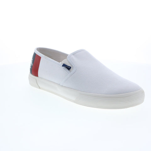 Original Penguin Petey Stripe Slip On PG00003 Mens White Lifestyle Sneakers Shoes
