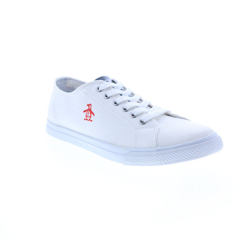 Original Penguin Petey Stripe Lace Mens White Canvas Lifestyle Sneakers Shoes