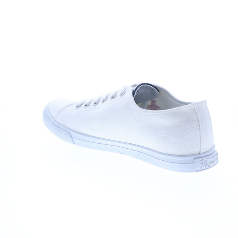 Original Penguin Petey Stripe Lace Mens White Canvas Lifestyle Sneakers Shoes