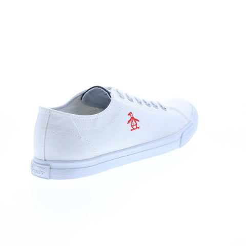 Original Penguin Petey Stripe Lace Mens White Canvas Lifestyle Sneakers Shoes