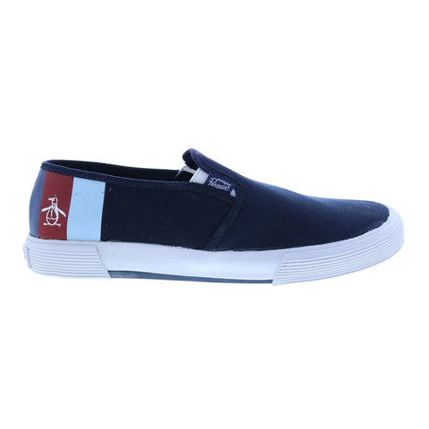 Original Penguin Sam Stripe Slip On Mens Blue Lifestyle Sneakers Shoes