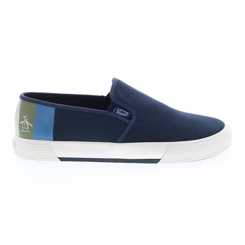 Original Penguin Sam Stripe Slip On PG00028 Mens Blue Lifestyle Sneakers Shoes