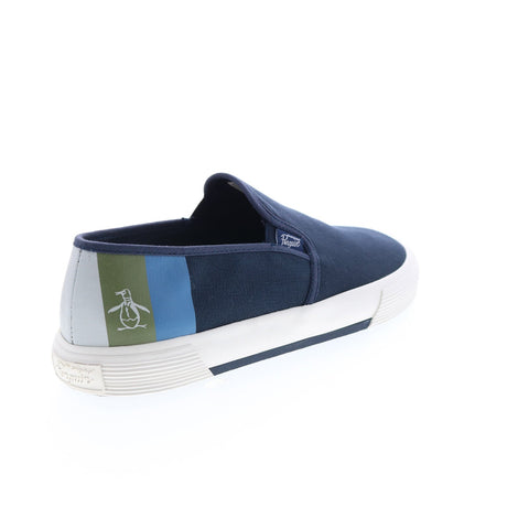 Original Penguin Sam Stripe Slip On Mens Blue Lifestyle Sneakers Shoes
