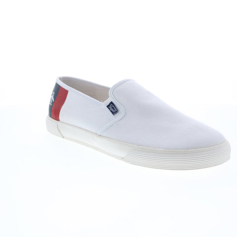 Original Penguin Sam Stripe Slip On PG00028 Mens White Lifestyle Sneakers Shoes