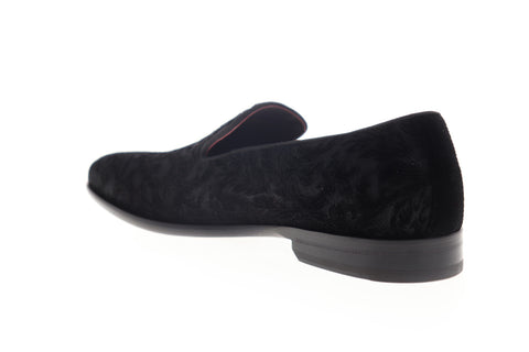 Bruno Magli Picasso Mens Black Canvas Floral Low Top Casual Loafers Shoes