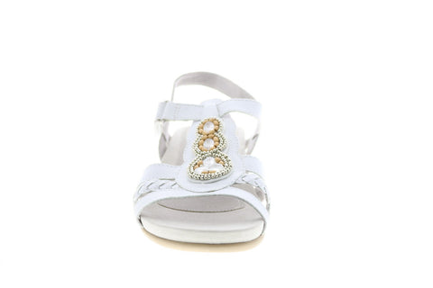 Earth Pisa Falmouth Leather Womens White Strap Slingback Sandals Shoes