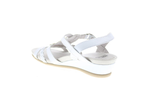 Earth Pisa Falmouth Leather Womens White Strap Slingback Sandals Shoes