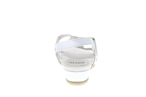 Earth Pisa Falmouth Leather Womens White Strap Slingback Sandals Shoes