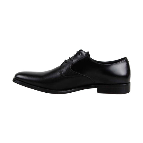 Steve Madden Placks Mens Black Leather Casual Lace Up Oxfords Shoes