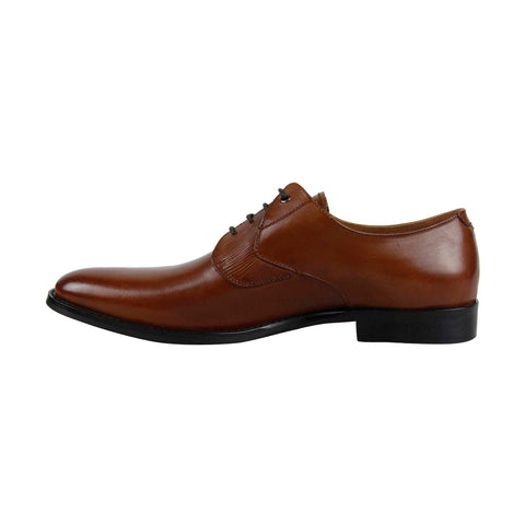 Steve Madden Placks Mens Brown Leather Casual Lace Up Oxfords Shoes