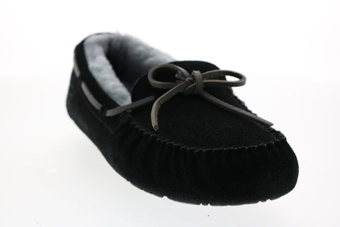 Ugg Olsen 1003390-BLK Mens Black Suede Lace Up Moccasin Slippers Shoes