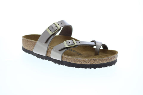 Birkenstock Mayari Bf Limited Edition 1012977 Womens Gray Leather Flip-Flops Sandals Shoes