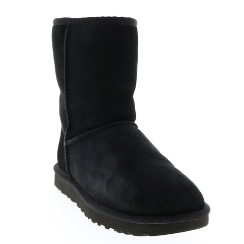 Ugg Classic 2.0 Short 1016223-BLK Womens Black Suede Slip On Casual Dress Boots