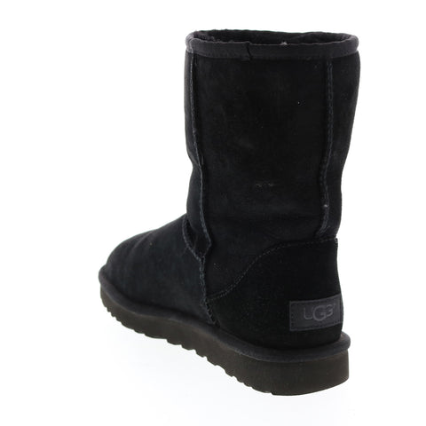 Ugg Classic 2.0 Short 1016223-BLK Womens Black Suede Slip On Casual Dress Boots