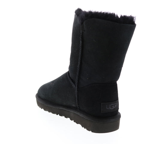Ugg Bailey Button 2.0 1016226-BLK Womens Black Suede Slip On Casual Dress Boots