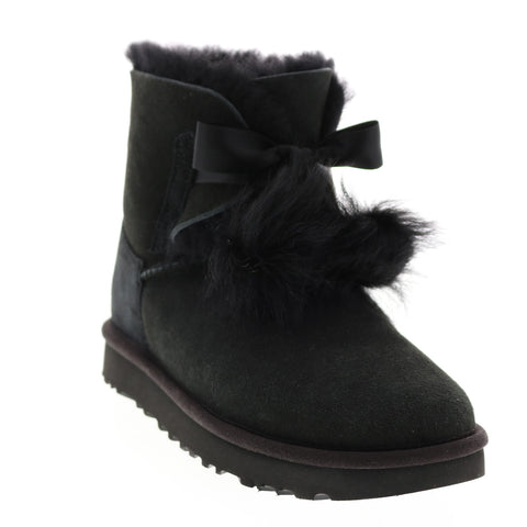 Ugg Gita 1018517-BLK Womens Black Suede Slip On Casual Dress Boots