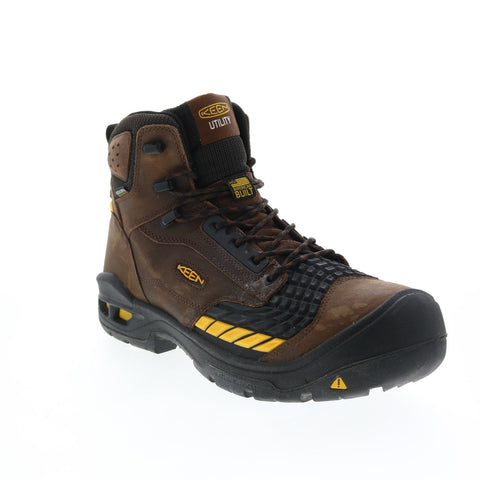 Keen Troy 6" Waterproof 1025696 Mens Brown Extra Wide Leather Lace Up Work Boots