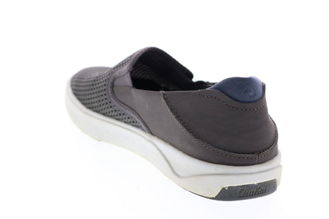 Olukai Lae'Ahi 10443-PVPV Mens Gray Canvas Slip On Lifestyle Sneakers Shoes