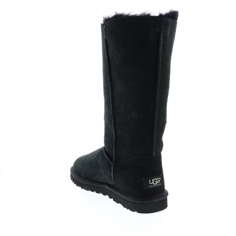 Ugg Triplett 1873 BLK Womens Black Suede Slip On Casual Dress Boots