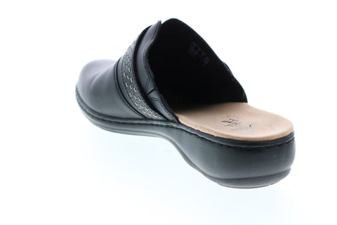 Clarks Leisa Sadie Leather 26128995 Womens Black Wide Flip-Flops Sandals Shoes