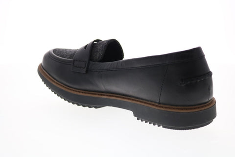 Clarks Raisie Eletta 26130062 Womens Black Leather Slip On Loafer Flats Shoes