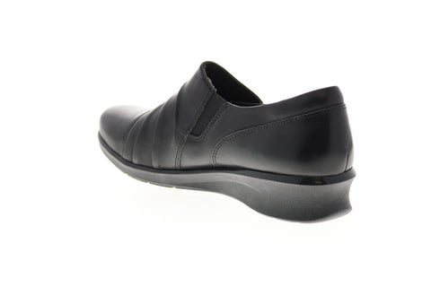 Clarks Hope Roxanne 26137200 Womens Black Leather Slip On Loafer Flats Shoes