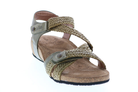 Taos Trulie TRU-16406-HGRN Womens Green Leather Strap Slingback Sandals Shoes
