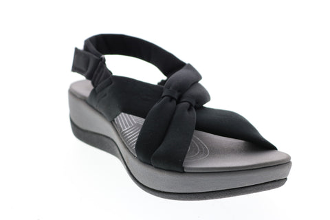 Clarks Arla Belle 26143178 Womens Black Canvas Strap Slingback Sandals Shoes