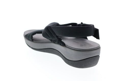 Clarks Arla Belle 26143178 Womens Black Canvas Strap Slingback Sandals Shoes