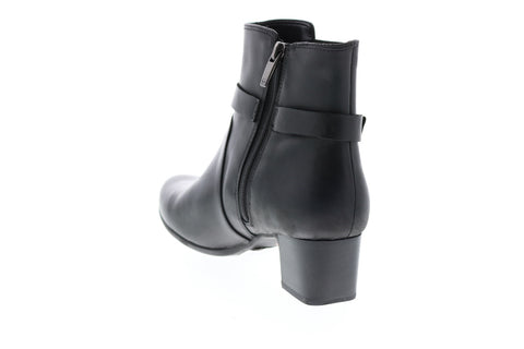 Clarks Un Damson Mid 26144675 Womens Black Leather Zipper Ankle & Booties Boots