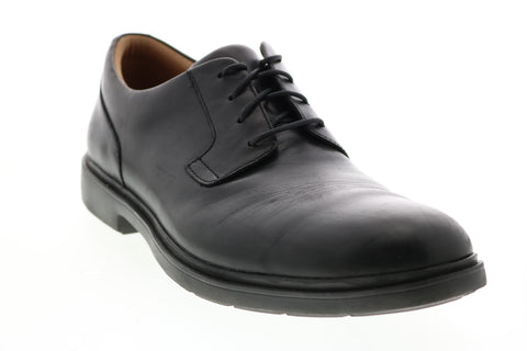 Clarks Un Tailor Tie 26145441 Mens Black Leather Oxfords Plain Toe Shoes