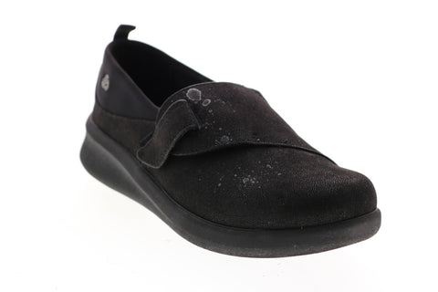 Clarks Sillian Ease 2.O 26146969 Womens Black Synthetic Strap Loafer Flats Shoes