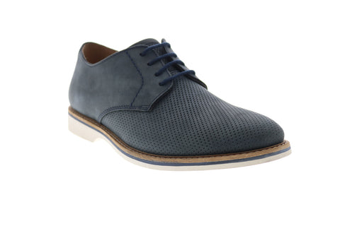 Clarks Atticus Lace 26149705 Mens Blue Nubuck Oxfords & Lace Ups Plain Toe Shoes