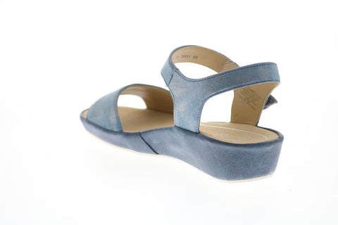 Ara Catalina 28001-06 Womens Blue Leather Strap Slingback Sandals Shoes