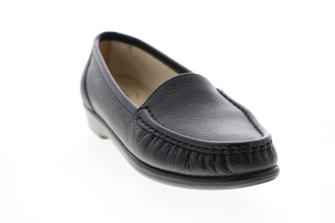 SAS Sunny 2810-069 Womens Black Wide Nubuck Slip On Loafer Flats Shoes