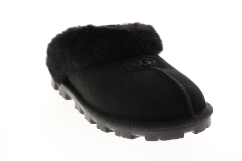Ugg Coquette Slipper 5125-BLK Womens Black Suede Slip On Clog Slippers Shoes
